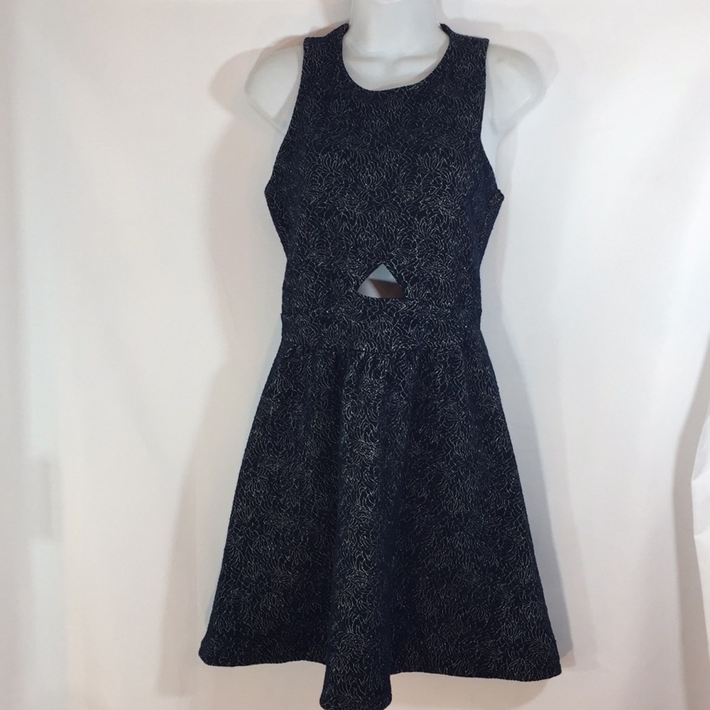 Xhilaration Blue & Silver Cutout Dress Sz S